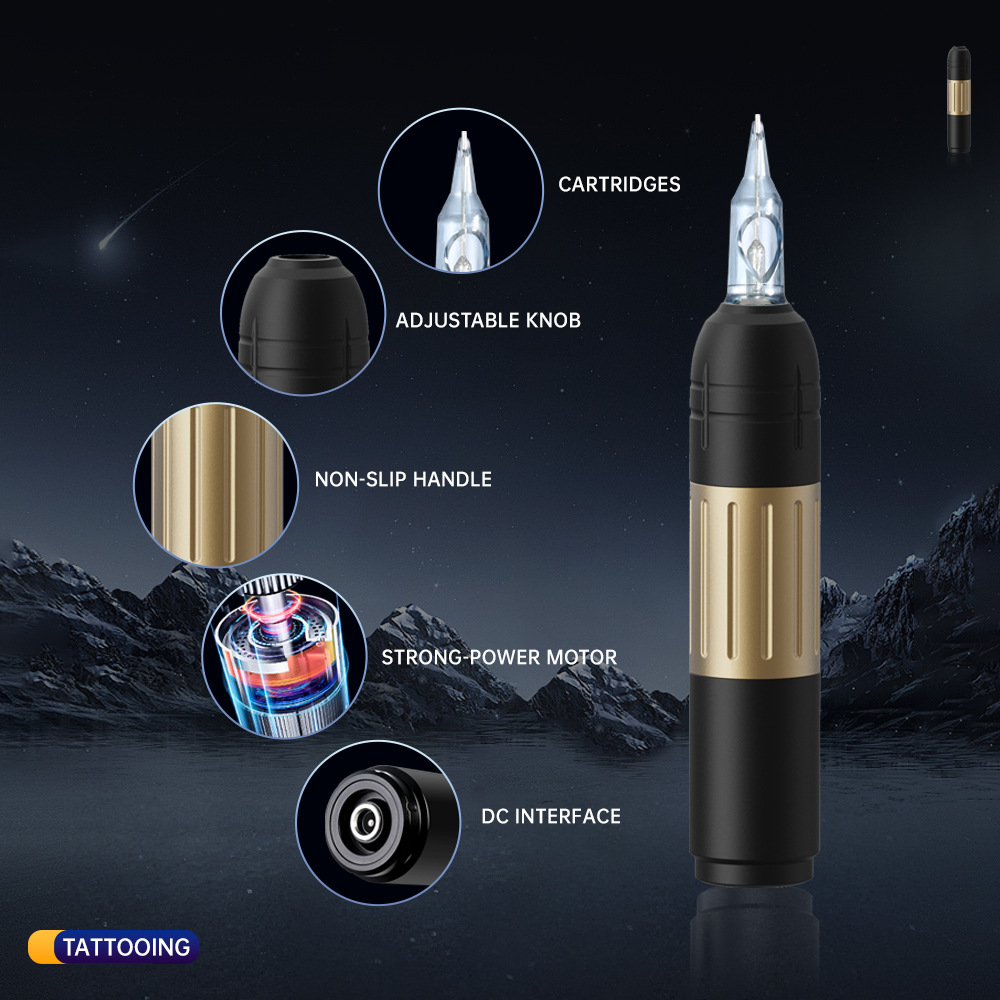 Pen de tatuaje transfronterizo, máquina de bordado de tatuaje, máquina de prueba escrita, máquina de tatuaje profesional, herramientas de equipo de tatuaje de niebla