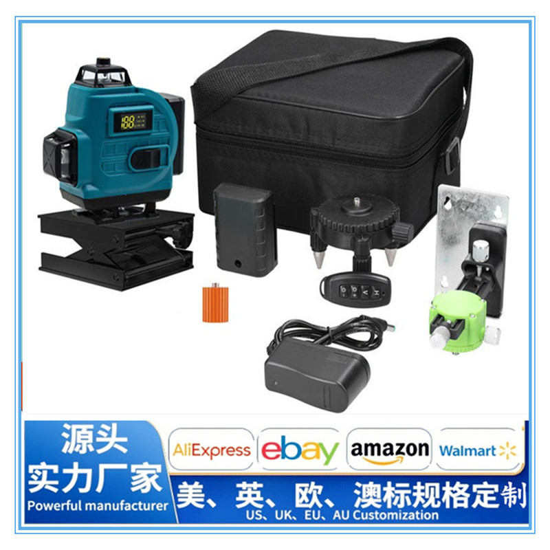 4D 16线激光水平仪户外强光专用高亮红外线自动调平贴墙 贴地仪