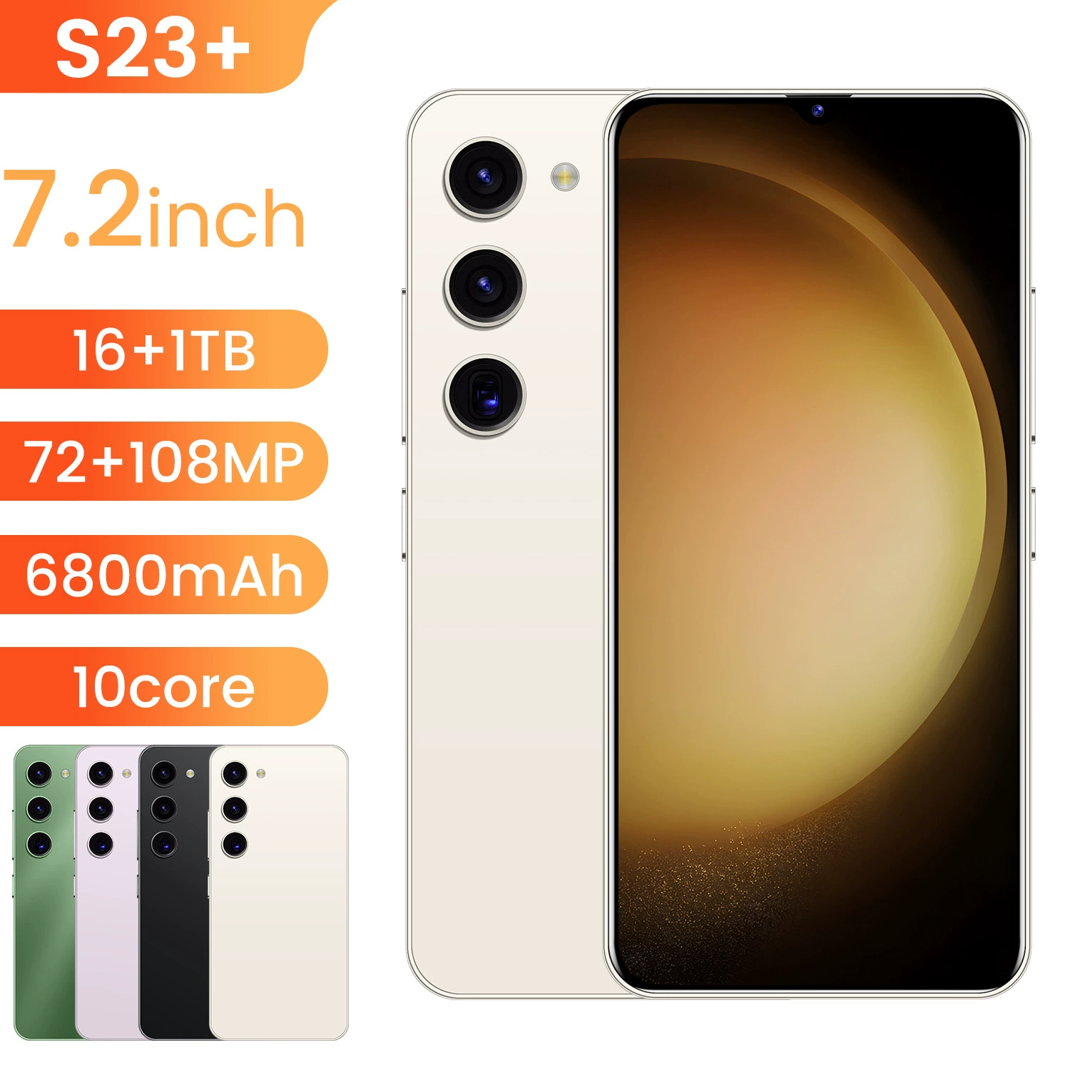 (Границы торговля), умный мобильный телефон, S23, Android 7.2, 7.2 дюйма, широкий экран, 32ГБ, 4G