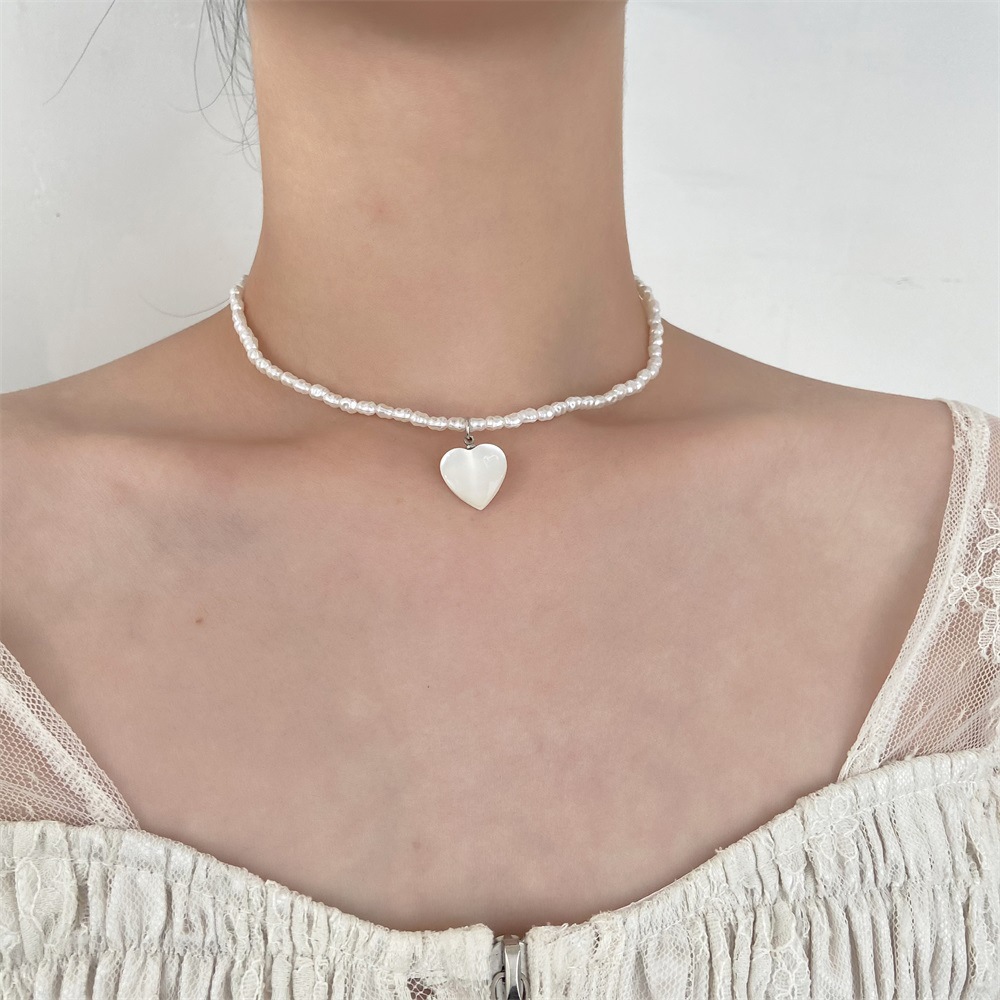 1 Piece Quantity Wedding Occasion Elegant Heart Shape Imitation Pearl Women's Necklace