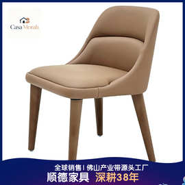 意式极简家用餐椅轻奢高级网红餐桌椅子设计师靠背凳子客厅软包椅