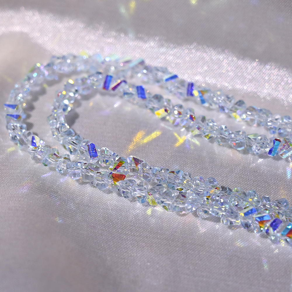 Collar de perlas de cristal de diamante de cristal triangular de 4 mm collar de perlas sueltas de bricolaje artesanal accesorios de ropa accesorios de cadena de teléfono móvil accesorios de cadena de teléfono móvil image 37