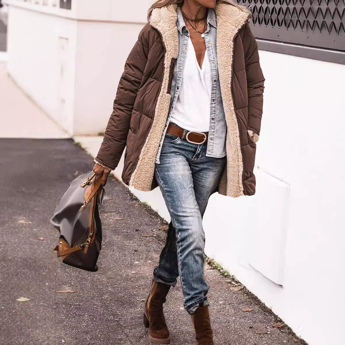 2023 Amazon европейский и американский сплошной цвет с капюшоном хлопчатобумажная одежда с длинными рукавами в тонком темпераменте кардиган куртка топ