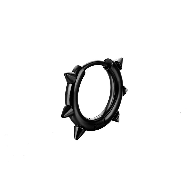 1 Piece Vintage Style Geometric Solid Color Polishing Plating Stainless Steel Hoop Earrings display picture 3