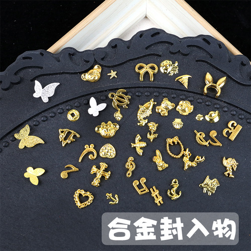 Encapsulated Alloy Metal Accessories Handmade DIY Crystal Resin Animal Little Fish Ocean Flowers Decorative Finished Product A