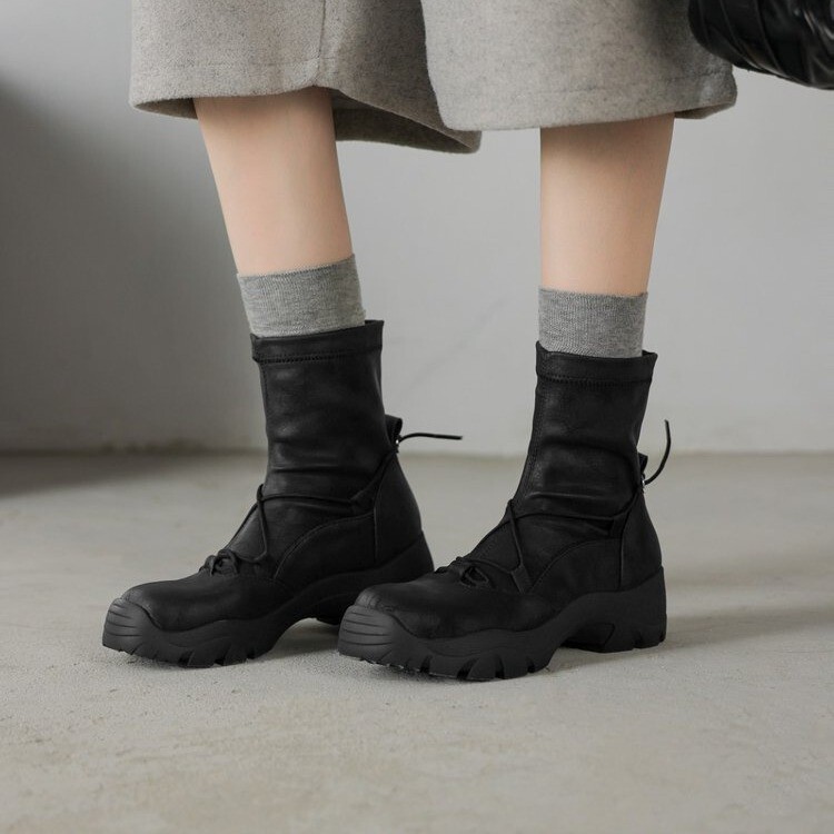 Sports Casual Style Slim Boots Elastic Boots 2025 Autumn and Winter New Elastic Adjustable Inner Heightening Short Boots Sports Casual Style Slim Boots Elastic Boots 2025 Autumn and Winter New Elastic Adjustable Inner Heightening Short Boots