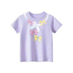 27home Korean version of children's clothing one piece children's short-sleeved T-shirt dropshipping 2024 summer new baby girl clothes wholesale
