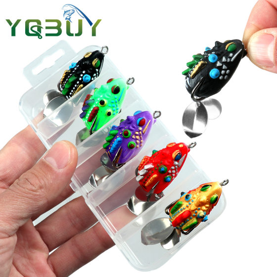 5 Color suit Double Sequin Beat Flat Strengthen Hook Thunder Frog suit Thai Style Luya Bait Foreign Trade in stock