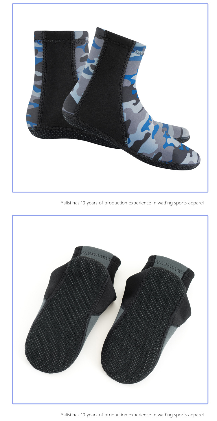 Camouflage Diving Socks 3mm Non-slip Water Sports Shoes For Unisex_voghion.com