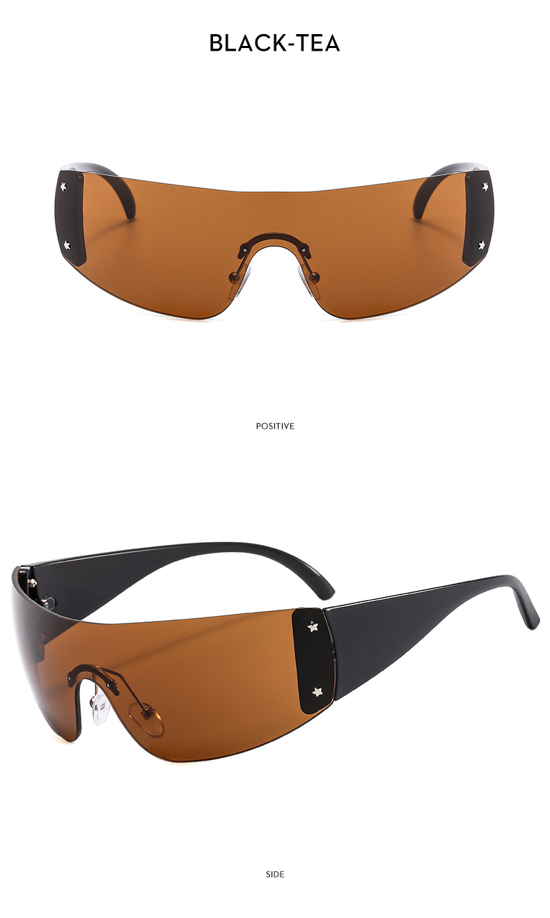 Y2k Five-pointed Star Frameless Sunglasses For Women Retro Style_voghion.com