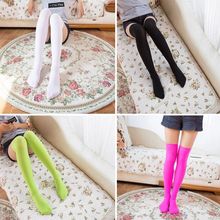 糖果色天鹅绒长筒袜性感过膝长筒丝袜女天鹅绒黑白筒袜COS小腿袜