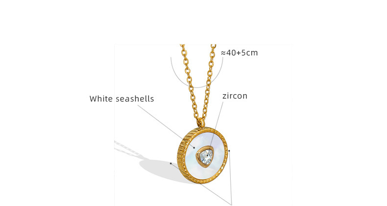Simple Style Geometric Titanium Steel Pendant Necklace Plating Zircon Stainless Steel Necklaces_colorza_1