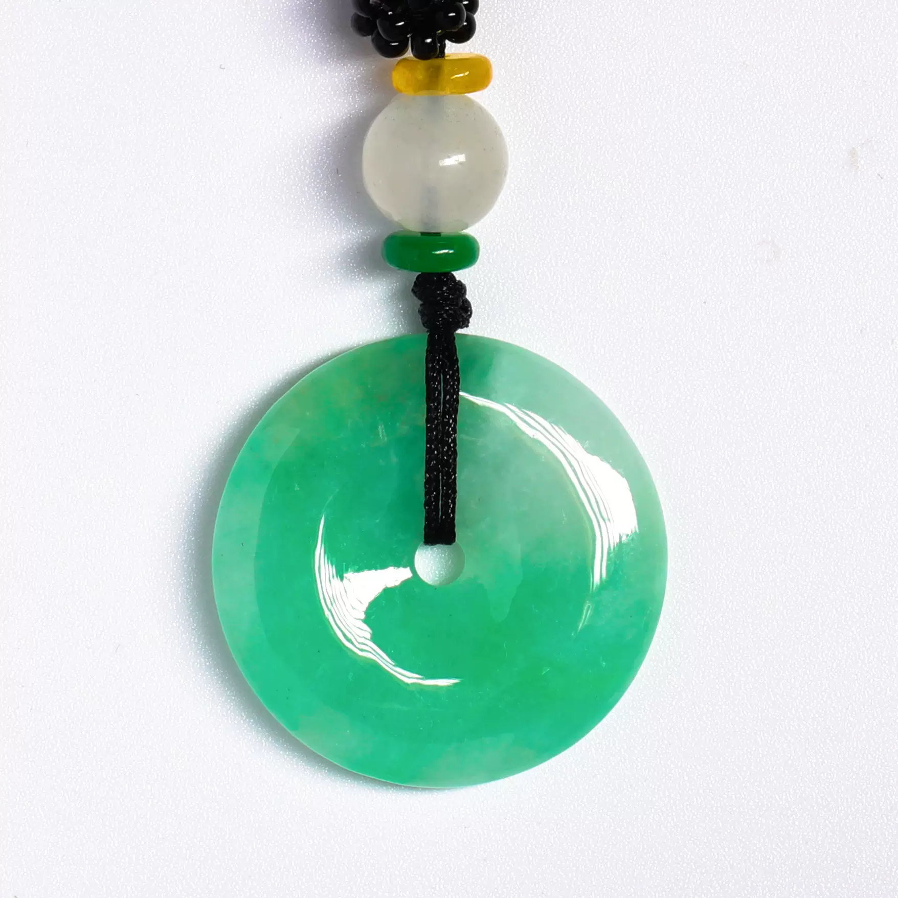 天然a货糯种阳绿翡翠平安扣  缅甸翡翠吊坠玉石挂件  玉吊坠批发