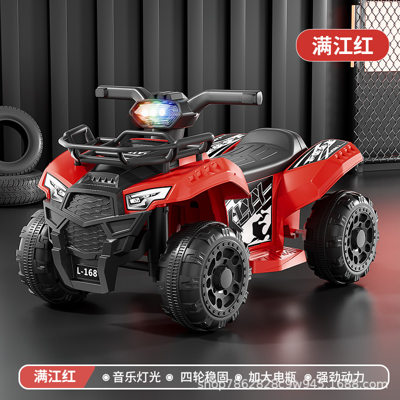 Motocicleta eléctrica para niños, vehículo de cuatro ruedas, coche de juguete para bebés para hombres y mujeres, se puede montar en la fábrica de cochecitos de carga de tamaño grande al por mayor