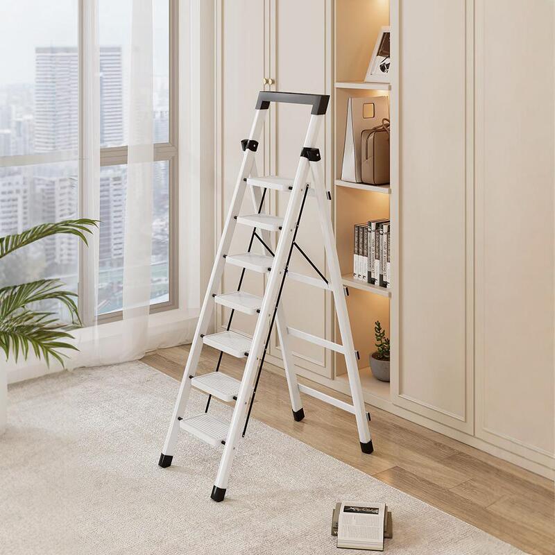 Household Folding Ladder, Indoor Eight-Step A-Frame Ladder with Widened Wave-Shaped Steps, Telescopic Staircase, Non-Slip Straight Ladder, Wholesale Household Folding Ladder, Indoor Eight-Step A-Frame Ladder with Widened Wave-Shaped Steps, Telescopic Staircase, Non-Slip Straight Ladder, Wholesale