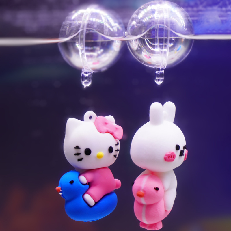 Acuario mesa pequeña pecera decoración decoración nuevo buzo flotante creativo PVC muñeca pato cachorro