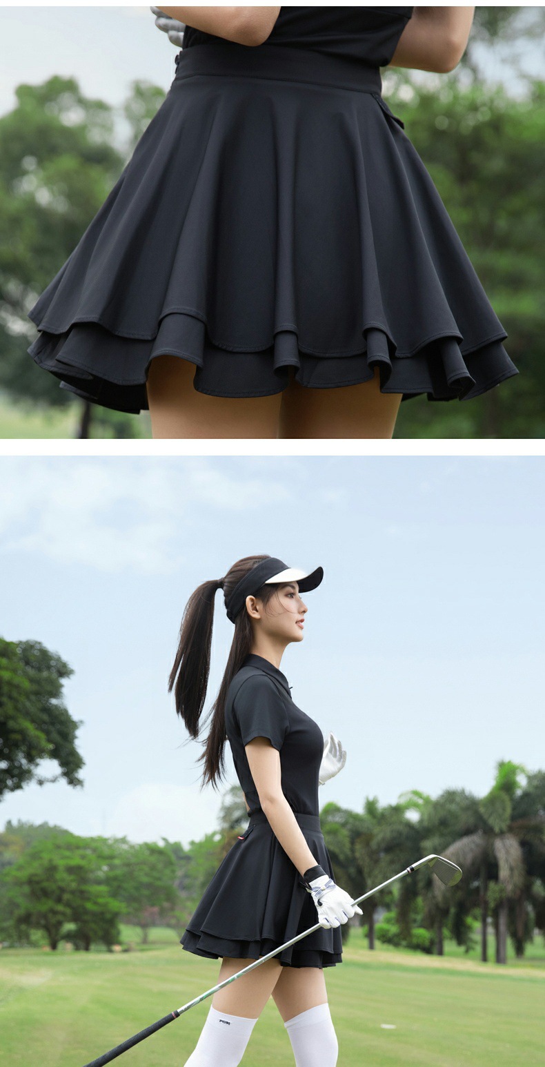 Váy tennis nữ xếp ly golf mùa xuân hè vải jacquard mát lạnh — QZ113 váy hoa sen đen [vải jacquard/miếng dán găng tay/legging chống chói], QZ113 váy hoa sen hồng [vải jacquard/miếng dán găng tay/legging chống chói], QZ113 váy hoa sen trắng [vải jacquard/miếng dán găng tay/legging chống chói] chi tiết 6