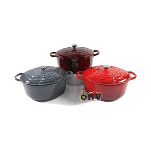 32cm Thick Wide-Mouth 9L Large-Capacity Enamel Pot Household Soup Pot Double-Ear Stew Pot Induction Cooker Universal Non-Stick Enamel Pot