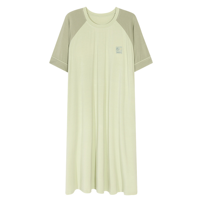 Modal vestido de pijama de mujer nuevo estilo con cojín de pecho ropa para el hogar de verano fría delgada se puede usar vestido de pijama cómodo de manga corta