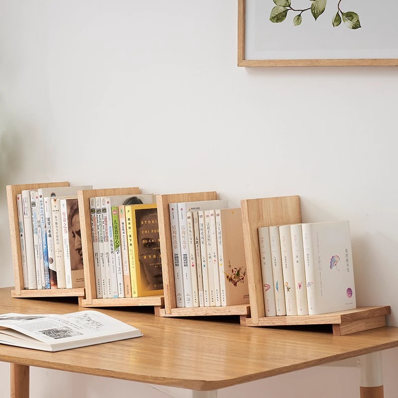 Solid Wood Bookshelf, Desk Storage Rack, Stationery Storage Rack, Office Desk Shelf, Creative Small Bookshelf, Book Stand