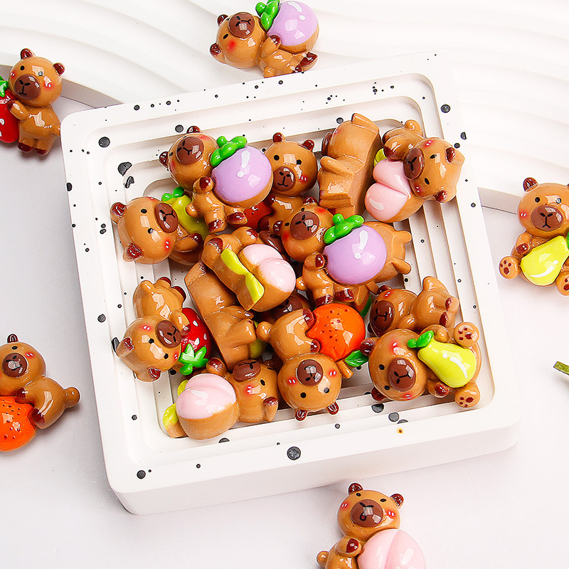 Nuevo cuero de tarjeta de dibujos animados, accesorios de resina de bricolaje de frutas, pegamento de crema, parche de carcasa para teléfono móvil, hebilla de zapatos, accesorios para el cabello, parche para refrigerador