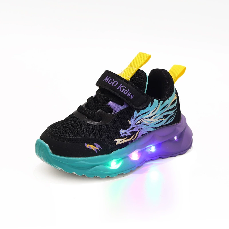 Flashing children's breathable sports shoes for boys, 1-6 years