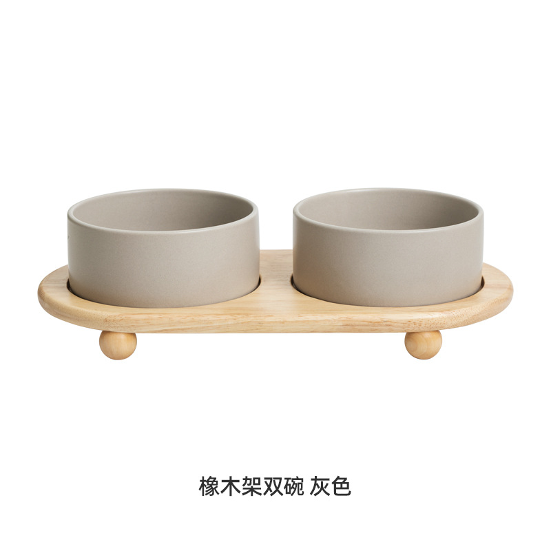 Tazón de cerámica gato tazón de comida para gatos tazón de perro tazón de beber tazón doble tazón de protección cervical suministros para mascotas