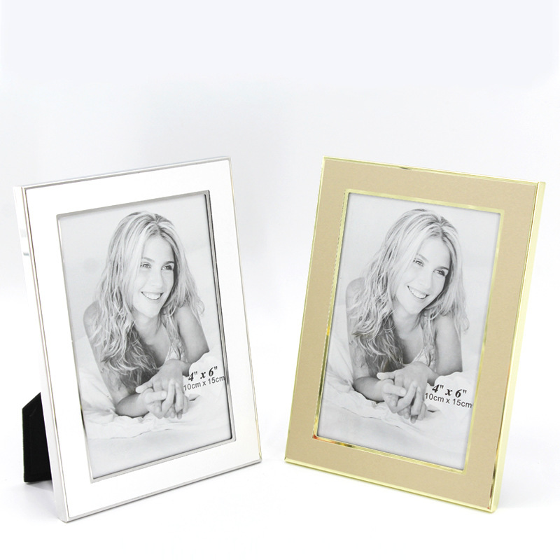 Stainless Steel Photo Frame Display Stand 6inch Desktop Photo Frames Business License Certificate Frame Wall-Mounted Logo Multifunctional Picture Frame