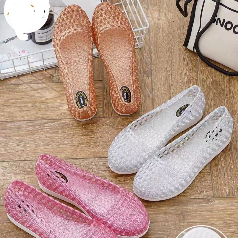 Хрустальное желе женские сандалии летняя дыра пляжная обувь прозрачная танцевальная обувь мягкая подошва мама медсестра сандалии