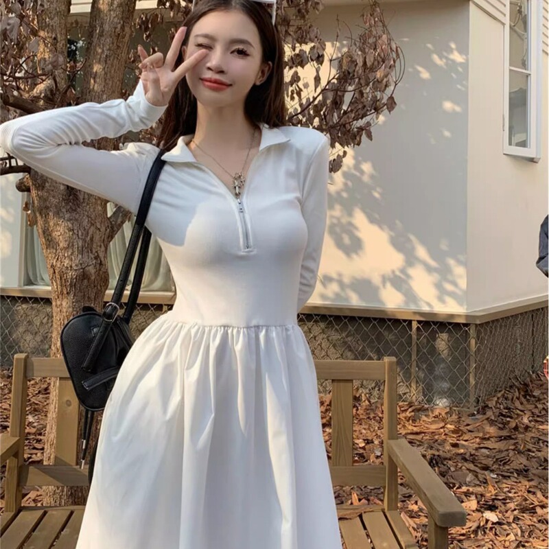 Black Long-Sleeved Dress for Women, Autumn 2025 New Style, French High-End Elegant, Waist-Cinching, Slimming, Hepburn Style Dress