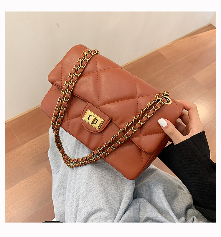 Wholesale Rhombus Solid Color Messenger Shoulder Small Square Bag Nihaojewelry display picture 6