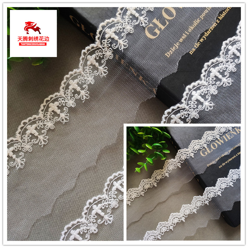 厂家批发时尚蕾丝花边服装辅料女装服饰手工DIY网纱布料宽6.5厘米