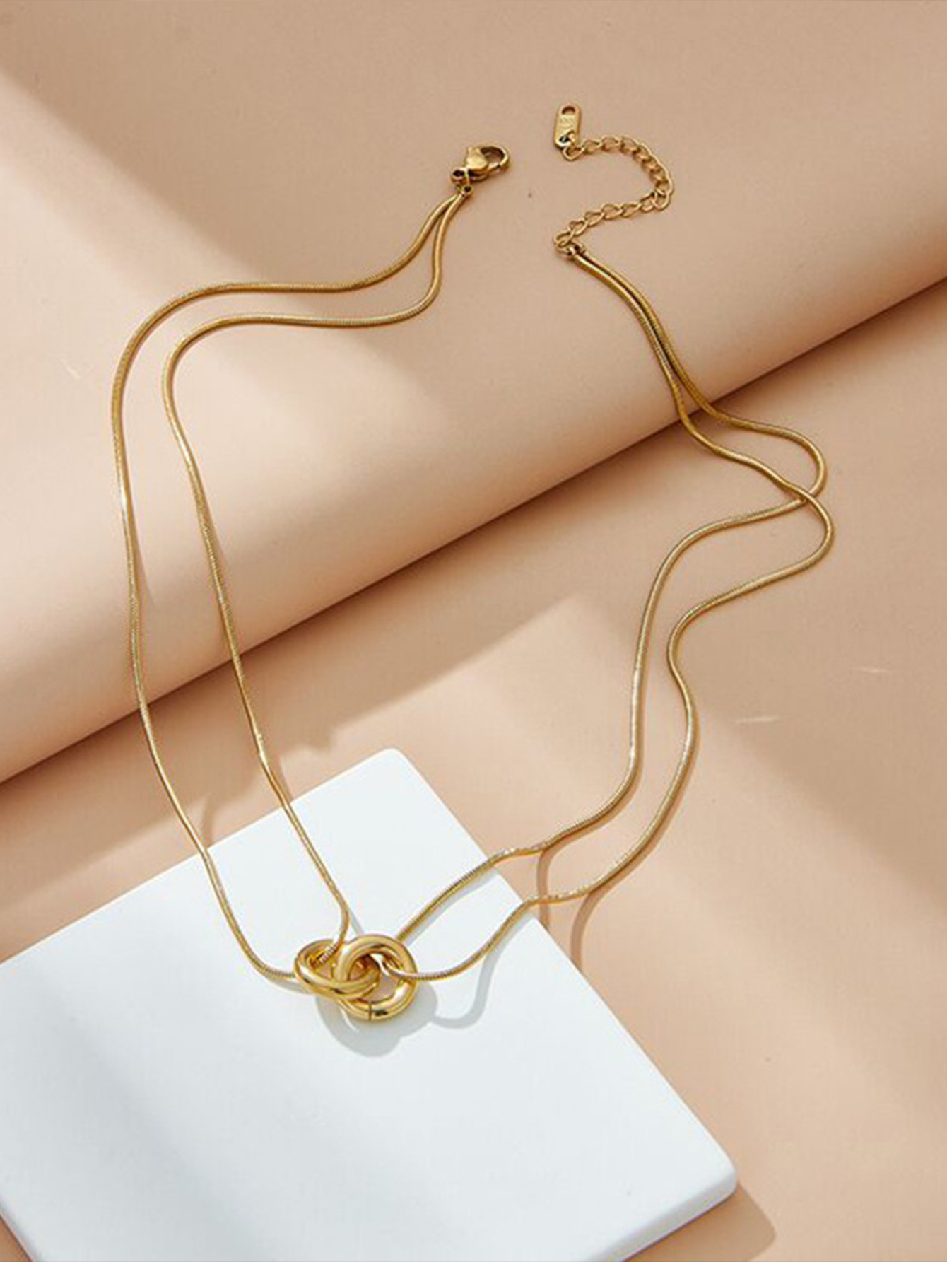 snake chain Chain Type Wholesale Jewelry Modern Style Circle Titanium Steel Plating Necklace Snake Chain