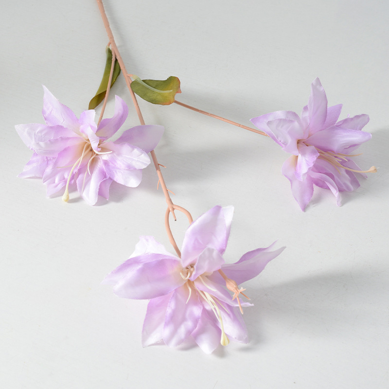 Flor artificial 3 lirios de tela de seda guía de boda decoración de la sala de estar del hogar flor artificial accesorios de tiro fábrica al por mayor