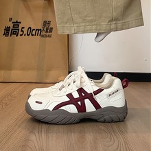 牛皮版~厚底拼色阿甘德训鞋女2025秋季新款透气运动休闲板鞋