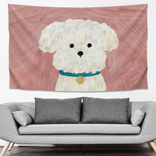 Cartoon Cute Dog Tapestry Bedroom Bedside Hanging Cloth Room Transformation Tapestry Wall Cloth Internet Celebrity Background Fabric