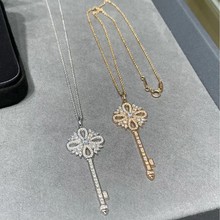 925纯银T家雪花钥匙项链女满钻甜美百搭韩版小红书太阳花锁骨链