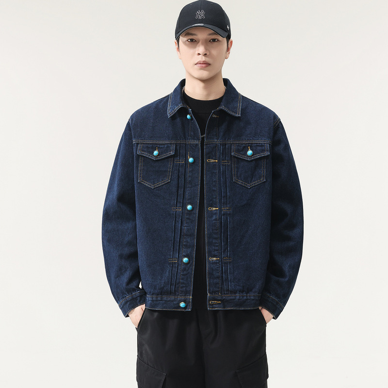 Men's high-quality denim jacket, windproof flight jacket, casual men's clothing, American-style workwear, new product Men's high-quality denim jacket, windproof flight jacket, casual men's clothing, American-style workwear, new product