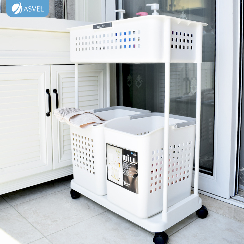 Japanese Asvel Laundry Basket, Household Laundry Sorting Basket, Large Storage Bin for Bathroom Clothes