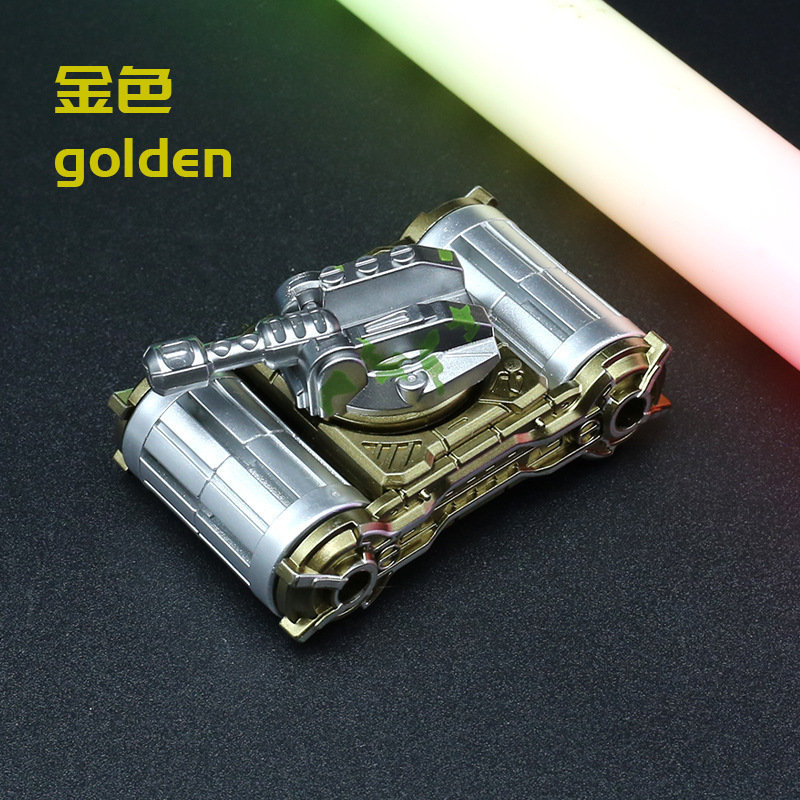 Mechanical tank, golden spinning top for finger