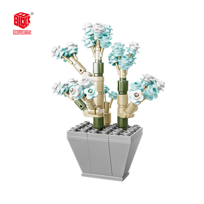 JAKI Jiaqi bloques de construcción suculenta olla montaje decoración interior simulación flor planta juguete lindo regalo la muchacha