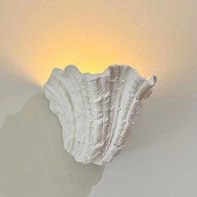 法式中古石膏贝壳壁灯北欧设计师美式客厅餐厅侘寂卧室床头过道灯