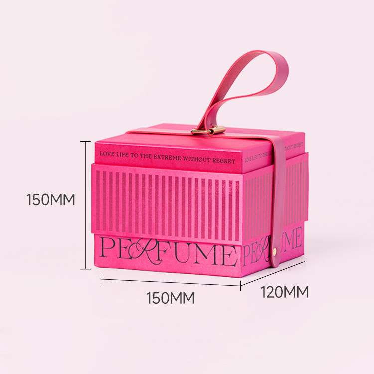 F33 휴대용 상자 (중간/핑크 및 잉크) 15*15*12cm; 금 시리즈