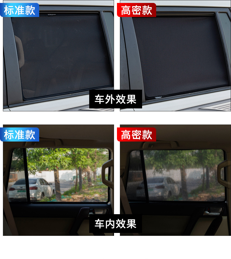 汽车遮阳帘车窗磁铁吸式车内实用防晒隔热前挡光板网纱遮光帘详情图16