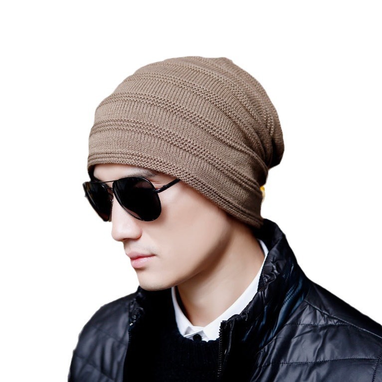 Mütze Herren Herbst und Winter Neue Fleece Outdoor Strickmütze Winter Wollmütze Herrenmütze_voghion.com