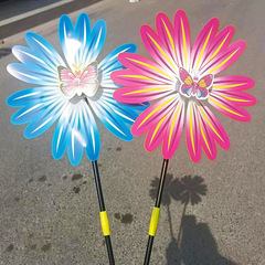 Children's Single Layer Cartoon Windmill Colorful Cartoon Windmill DIY Pedestal Outdoor Travel Toy Yiwu Source