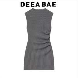 DEEABAE 秋季新品 女装 外贸时尚修身带垫肩短连衣裙 3067258 401