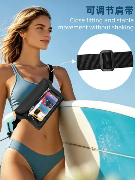 Cross-border best-selling PVC waterproof waist bag, outdoor rafting and swimming waterproof bag, touch-screen visible mobile phone waterproof pouch