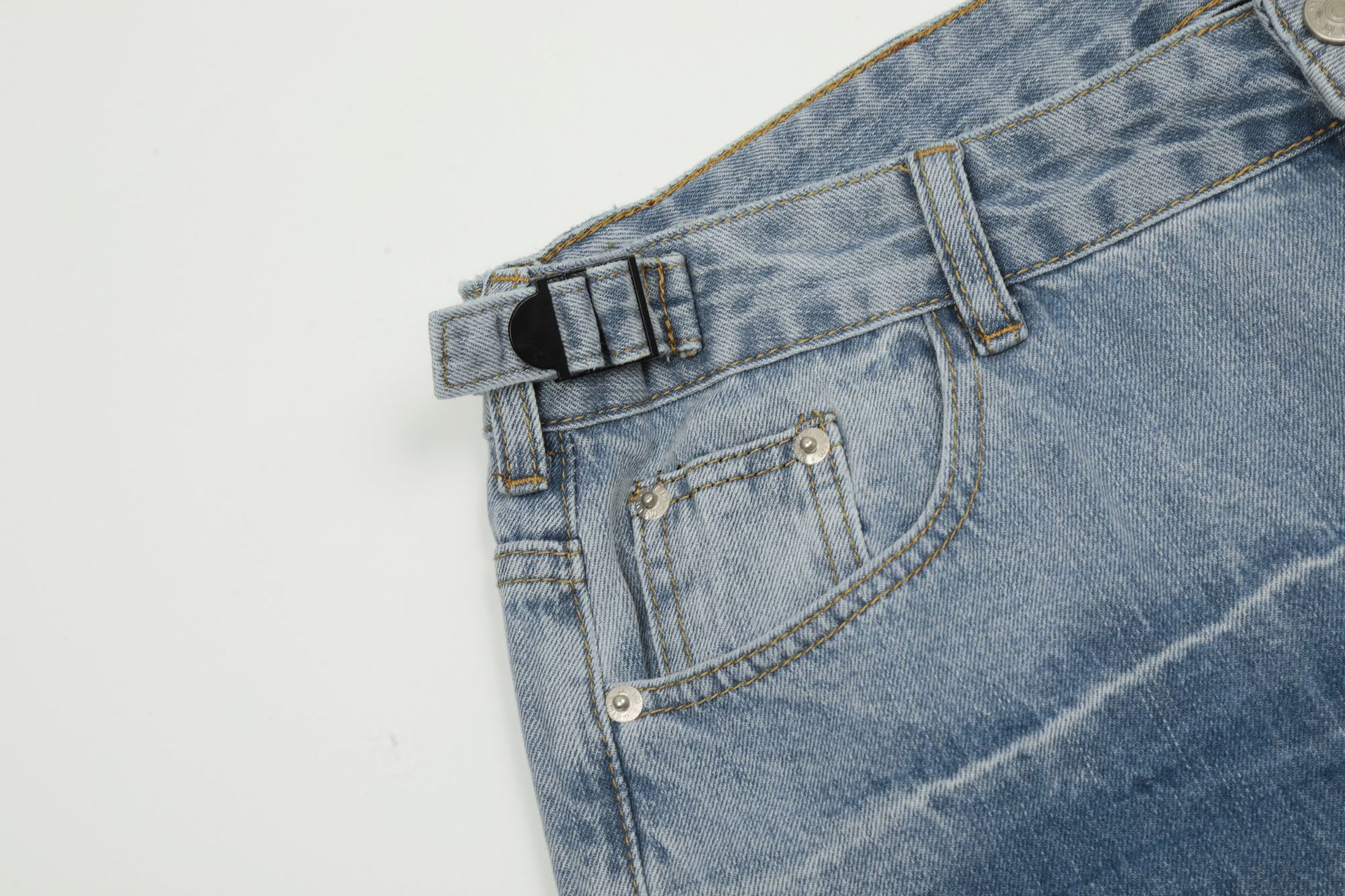 Vêtements pour hommes EONMODISH | Pantalon en denim délavé tendance American High Street, nouveau produit d'automne 2024_voghion.com