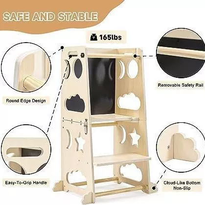 幼儿学习塔家用小黑板洗手凳幼儿绘画可擦写字板阶梯凳